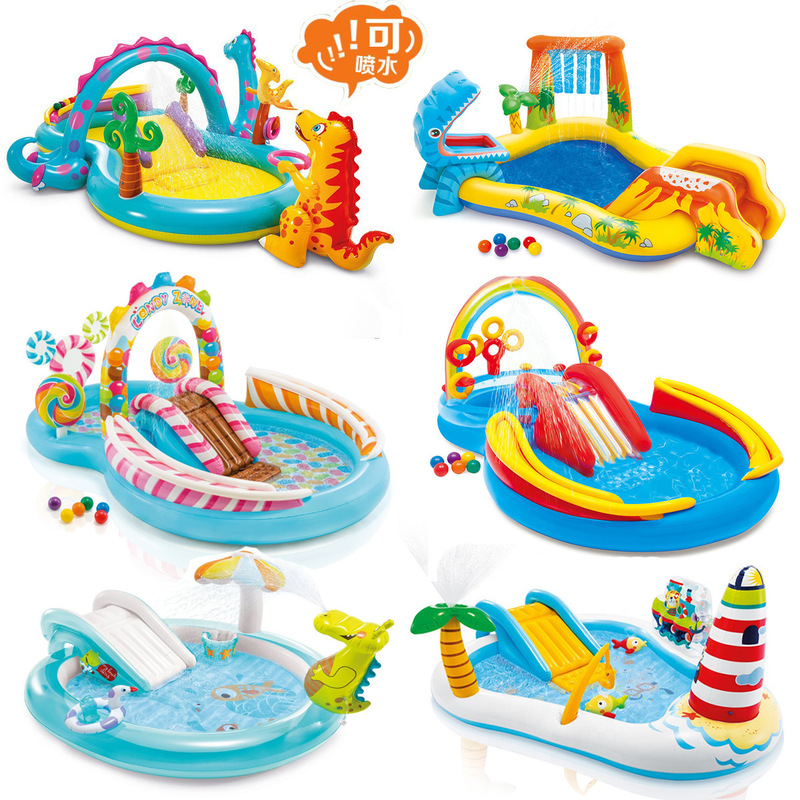 intex57135 Children's Inflatable Swimming Pool Slide Thickened Fountain Ocean Ball Pool Household Baby's Play Pool
