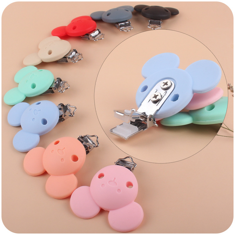 Nuevo bebé suministros calmante de dibujos animados animal de silicona chupete clip creativo bebé chupete anti-gota cadena Accesorios