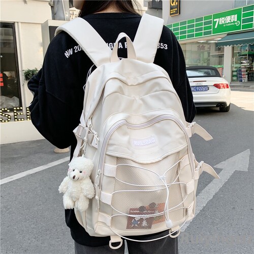 Large Capacity Japanese INS Style Backpack for Men, Middle School Students, University Students, Women, Junior High School Students, Forest Style Simple Double Shoulder Bag