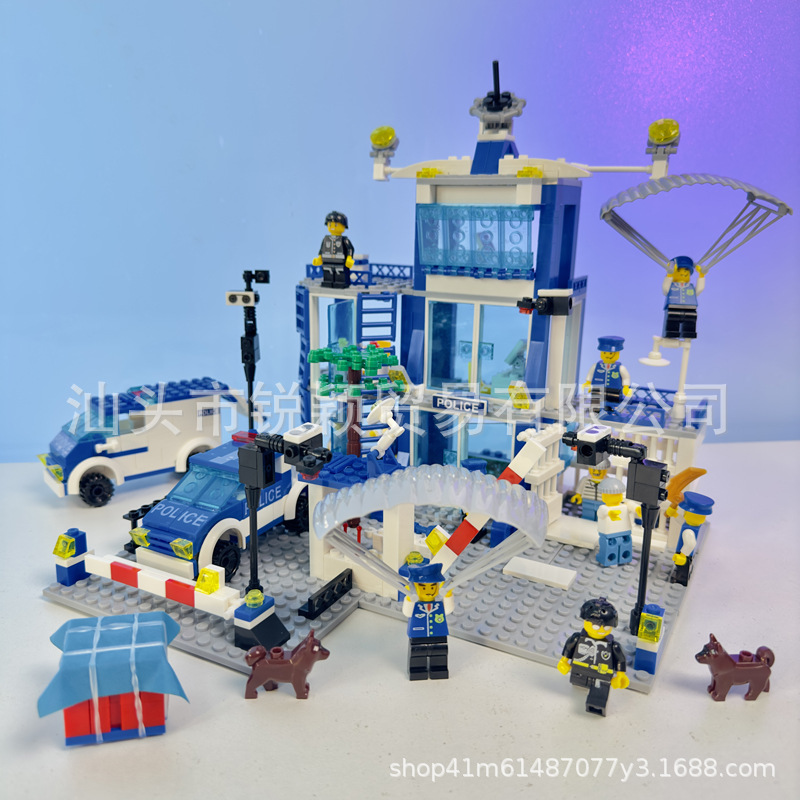 Совместимая с Lego, игрушка-робот, полицейская станция, военный город, специальная полиция