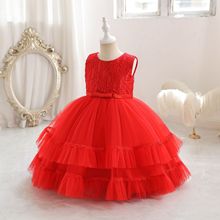 2024跨境新款女中童礼服连衣裙公主裙派对晚礼服晚宴裙表演服现货
