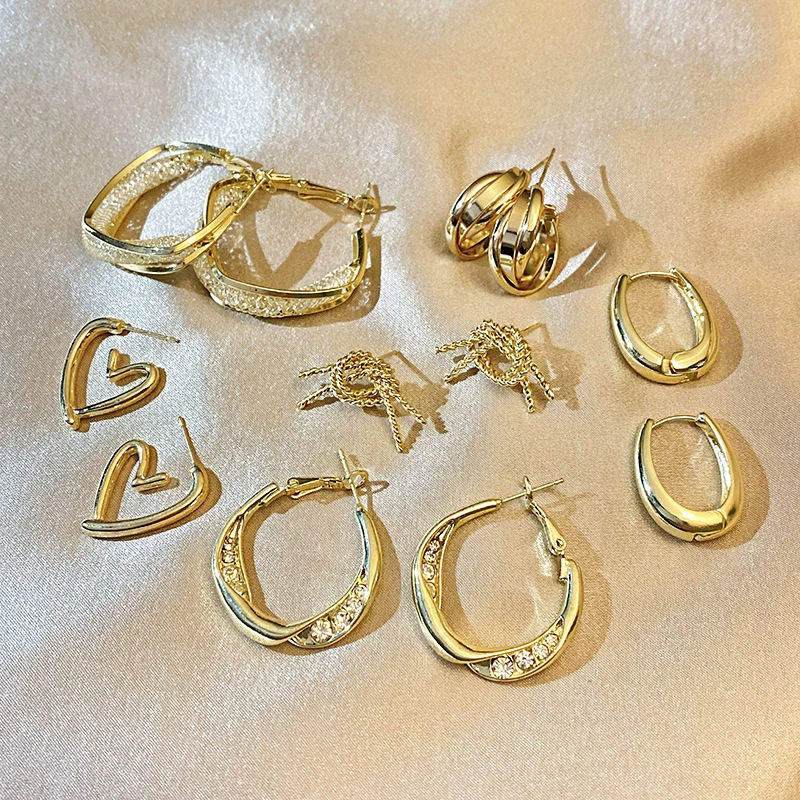 Серебряная игла, металлические ретро-серьги, серебро 925 образец, европейский стиль, простой и элегантный дизайн, высококачественный стиль