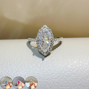 ��ɫ�R��6����ȫĪɣŮ���ָ��ʯ��S925�y�Ƕ�W���ʯ��ָ���l
