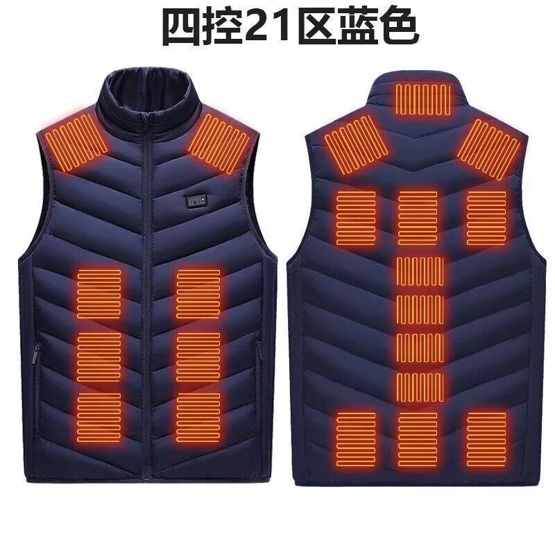 跨境爆款现货发热马甲立领电加热马甲USB充电智能恒温保暖发热服|undefined