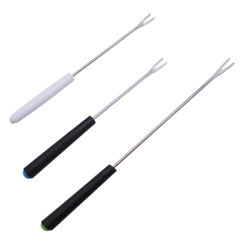 Outdoor barbecue fork stainless steel barbecue fork barbecue tool PP handle barbecue stick hot pot spicy string fork