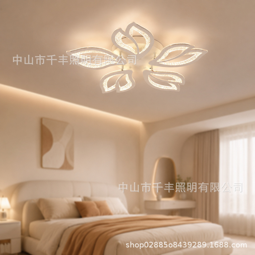 Amazon acrílico caliente lámpara de techo pétalos atmosféricos modernos LED lámpara de sala de estar dormitorio comedor lámparas decorativas