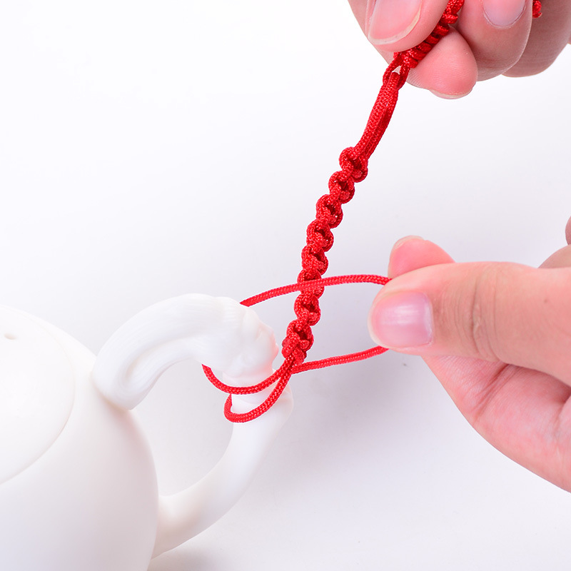 Juego de té accesorios atados olla cuerda tejida tetera cuerda atada tetera tapa púrpura arena tetera tapa cuerda creativa