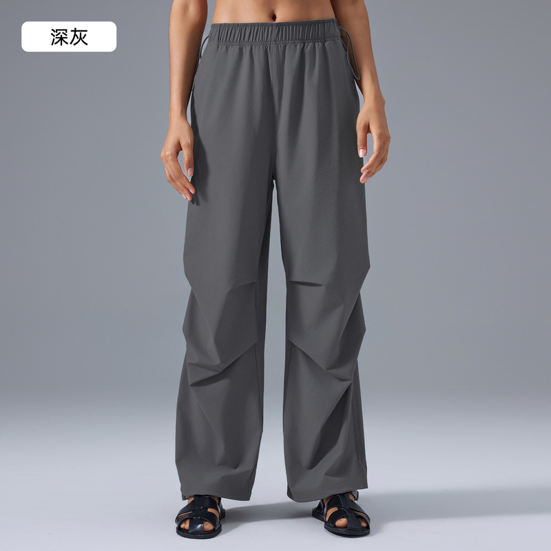 新款速干运动工装裤女户外休闲跑步训练健身服瑜伽阔腿裤|undefined