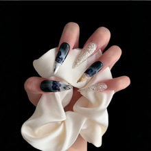 日系鎏金长尖款晕染层次感美甲纯手工法式主义穿戴甲优雅高级感