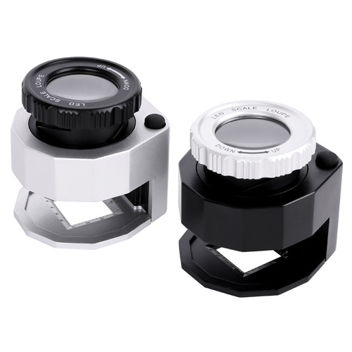 30x all-metal scale LED banknote inspection lamp magnifying glass optical glass simple diamond jade antique pigeon eye