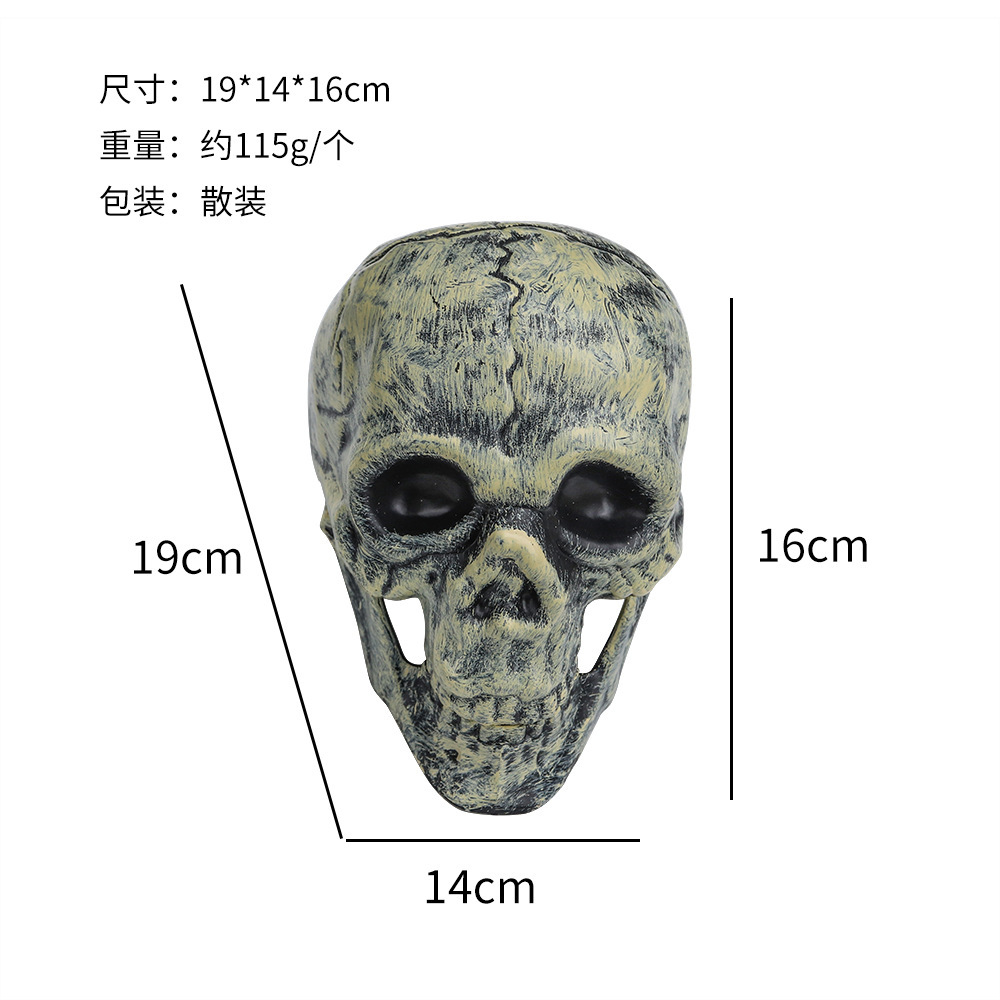 Halloween esqueleto conjunto de esqueleto simulación de plástico humano hueso de mano cráneo adornos de decoración del día fantasma props