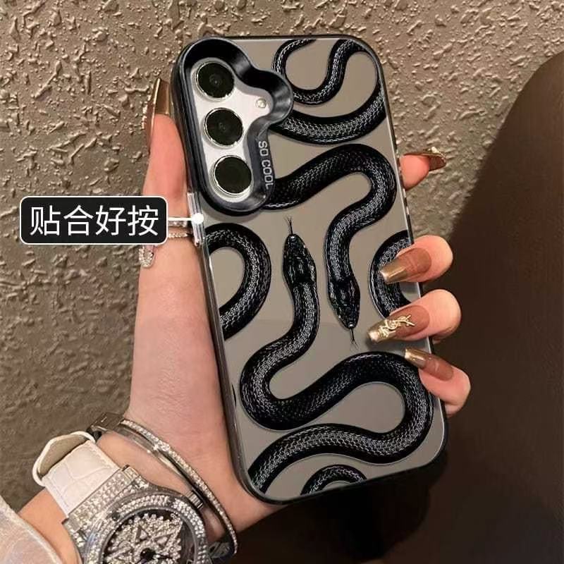 Transfronterizo nueva serpiente negra para Samsung Galaxy S25 funda para teléfono móvil Samsung S24 ULTRA comercio exterior S21