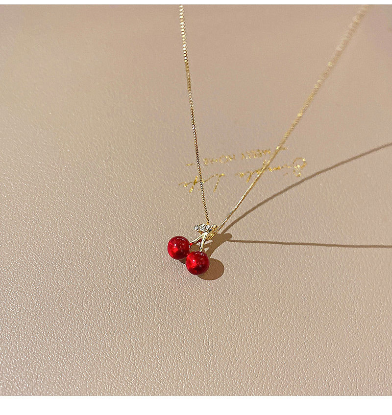 8g Weight Pendant Necklace Classification box chain Chain Type Sweet Fruit Alloy Plating Women's Pendant Necklace