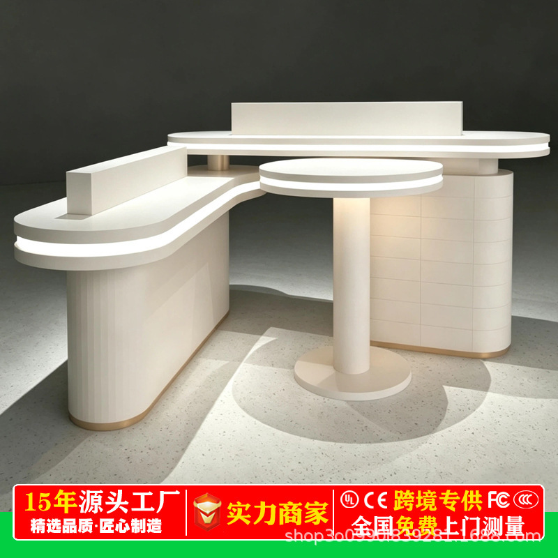 New Style Shopping Mall Solid Wood Painted Display Cabinet for Watches, Jewelry, Glasses, Cosmetics, Glass Display Cabinet, Direct Sales from the Manufacturer