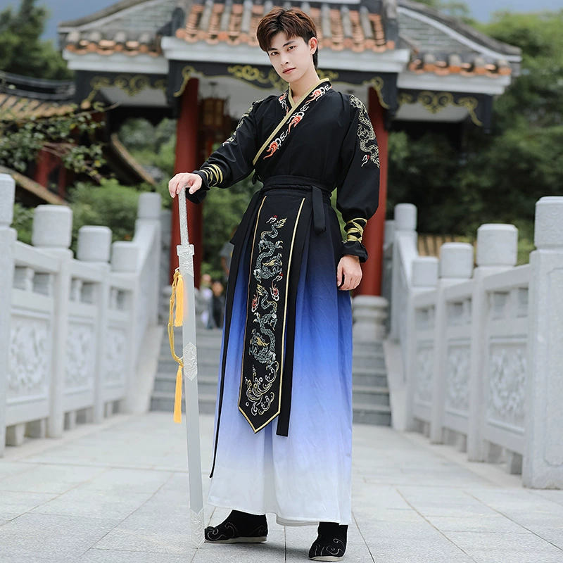 Плащ-тренч Hanfu длинная капюшонная куртка, демисезонный теплый плащ, легкая 0,3 кг