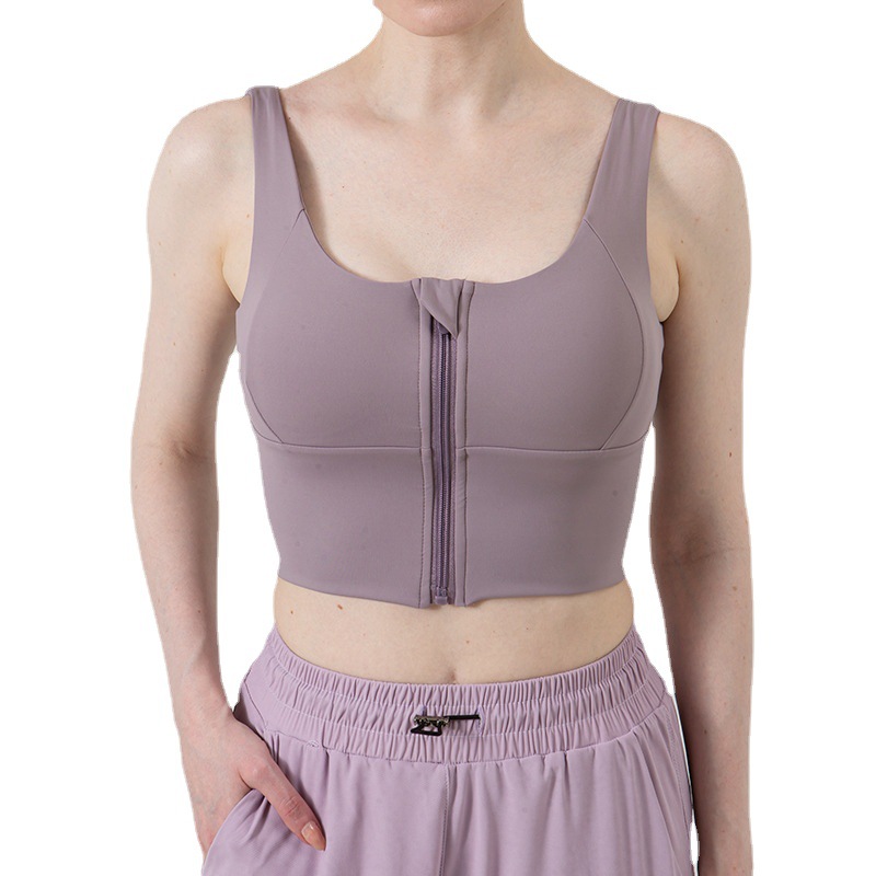 刘畊宏女孩推荐欧美拉链美背运动内衣女防震跑步聚拢健身瑜伽文胸