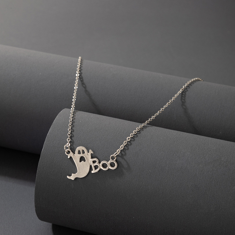 Halloween ghost eyeball mummy pumpkin lantern geometric necklace wholesale nihaojewelry