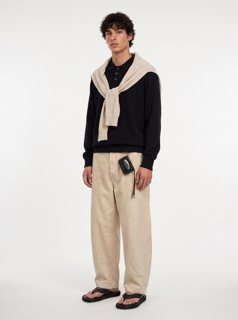 Inflation Polo Collar Knit Sweater