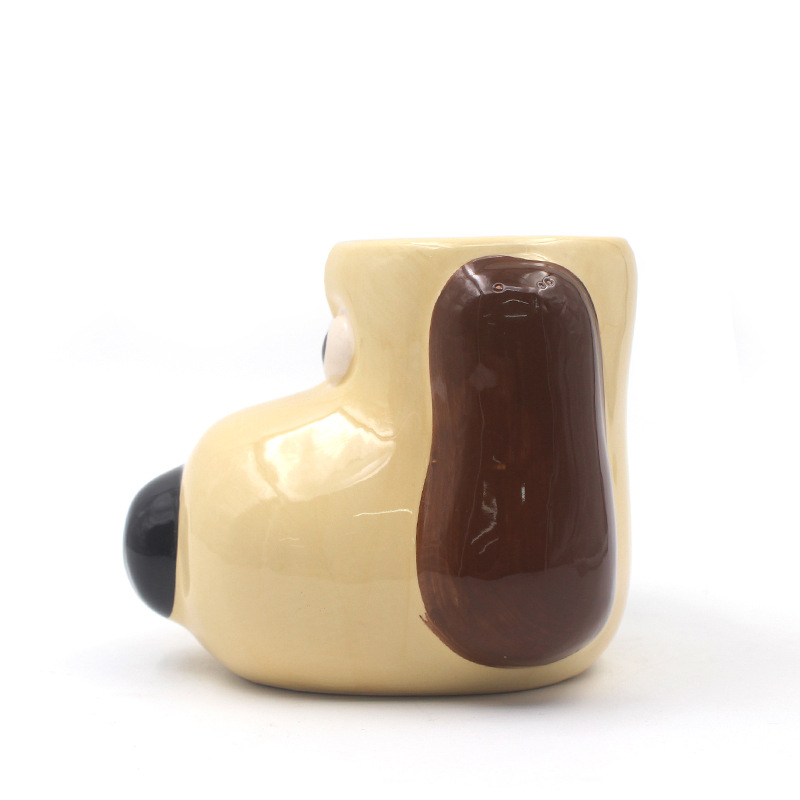 Selección estricta de tazas de cerámica de perro de alto valor facial de gran capacidad de tazas de desayuno caseras de niños lindas tazas de agua de dibujos animados