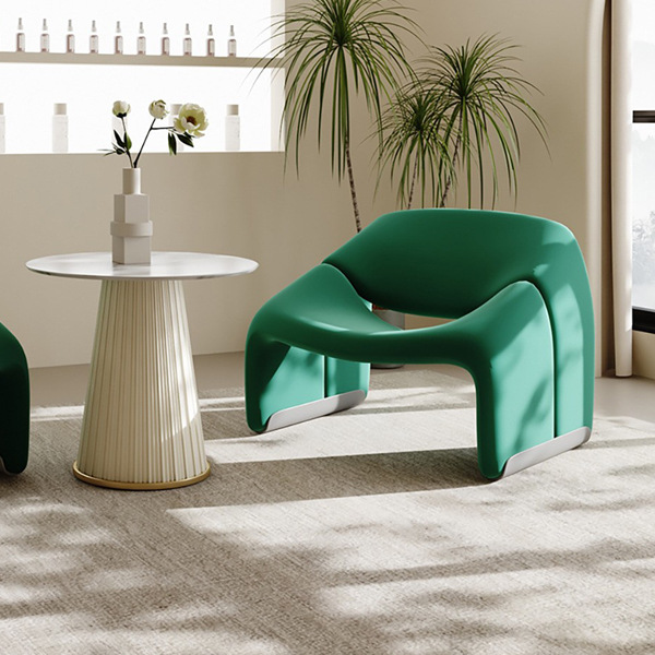 Francés color crema insofá perezoso salón de belleza club pequeño sala de estar mesa de negociación combinación de sillas