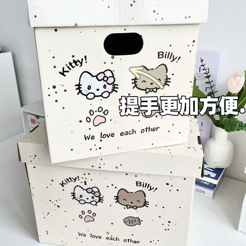 かわいい猫と犬のギフトボックス、カップルの誕生日プレゼント包装箱、漫画収納ボックス、厚みのある精巧な紙箱|undefined