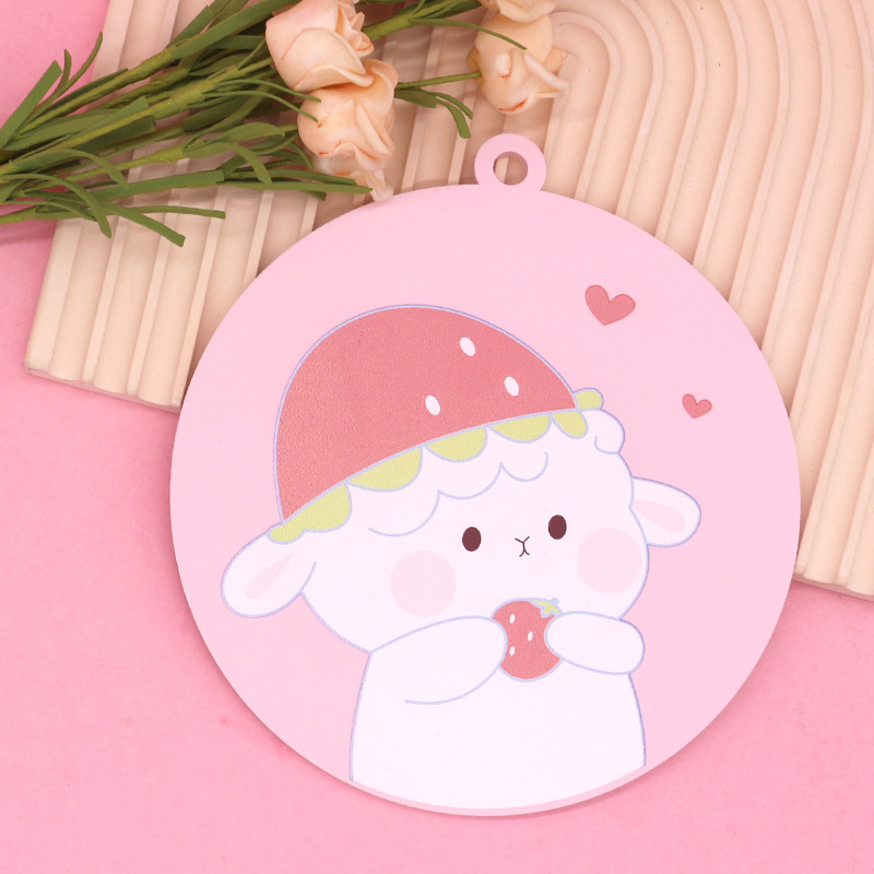 Gran posavasos redondos de fresa y conejo