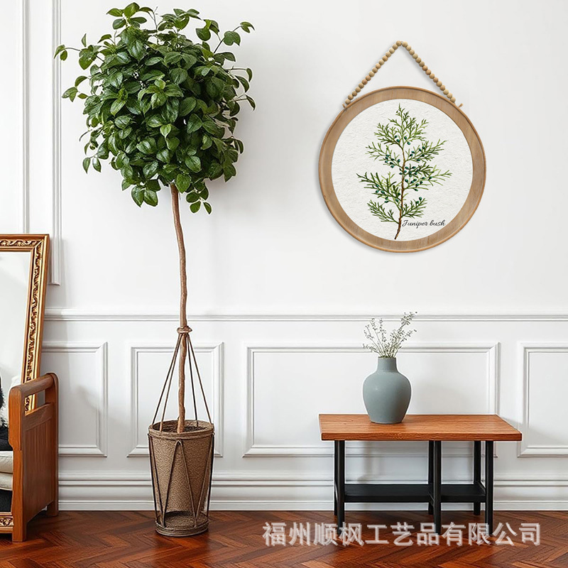 アメリカンカントリーハンギング絵画新しい植物装飾絵画寝室壁画レストラン壁の枝と緑の葉の壁掛け|undefined