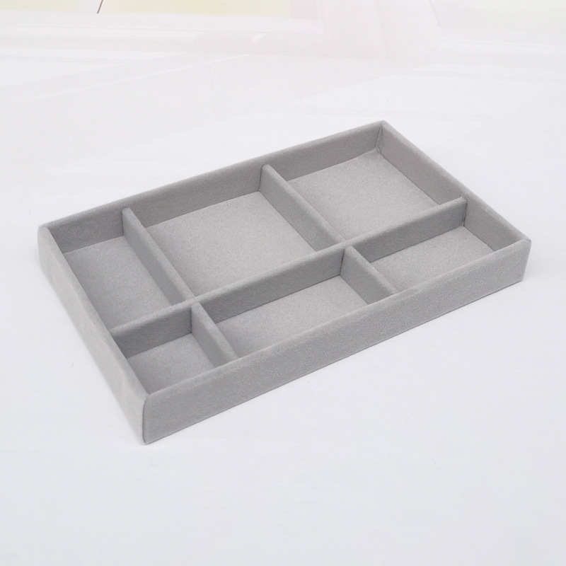 Tamaño pequeño caja de joyería anillo de terciopelo pendientes placa vacía estante de exhibición de la joyería caja de almacenamiento bandeja al por mayor