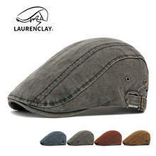 秋季新款水洗棉质帽子男士贝雷帽英伦复古前进帽女文艺青年鸭舌帽