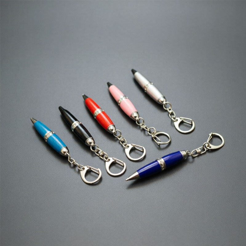 Mini short diamond-embellished pocket pen, multi-color keychain ballpoint pen, twist-out refill ballpoint pen, purely handmade diamond-embellished pen