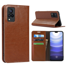 适用vivo s9手机壳vivo y95保护套X23疯马纹真皮钱包翻盖防摔皮套