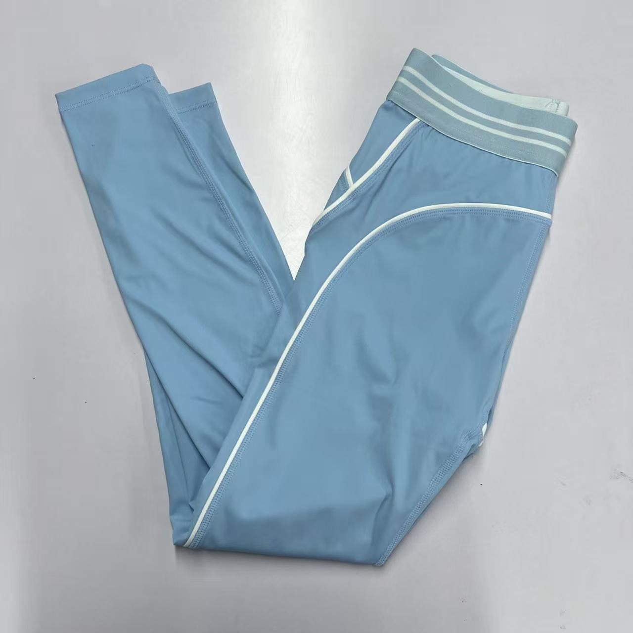 Summer Women's Nude Yoga Suit Set High-Waisted Cropped Pants Fitness Training Two-Piece Sleeveless Long Pants_ecoleips.com
