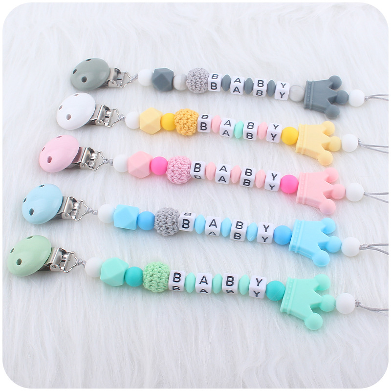 Infantil chupete cadena bebé creativo animal de dibujos animados conejo mordedura molar pulsera juguete