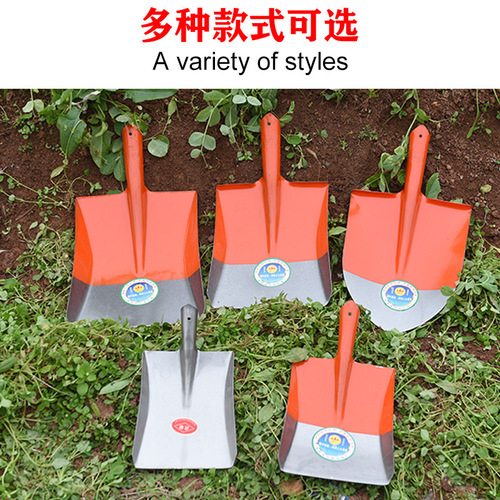 Garden tree planting tool shovel agricultural all-steel thickened shovel manganese steel shovel household outdoor digging tip square flat head shovel