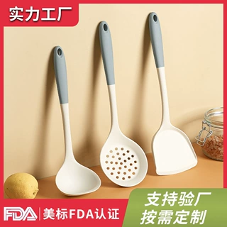 拼色硅胶锅铲汤勺不粘勺耐高温食品级铲子厨房铲耐高温食品级硅胶