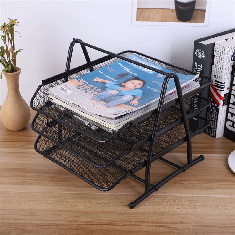 Multi -functional file box Iron multi -layer file rack collection box combined desktop shelf