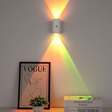 跨境七彩渐变壁灯智能人体感应双头节能室外家居磁吸充电式氛围灯