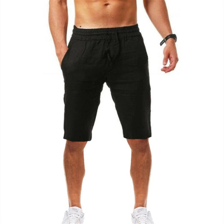 2023 Foreign Trade Summer New European and American Men's Casual Sports Cotton and Linen Shorts Amazon Men's Jogging Pants