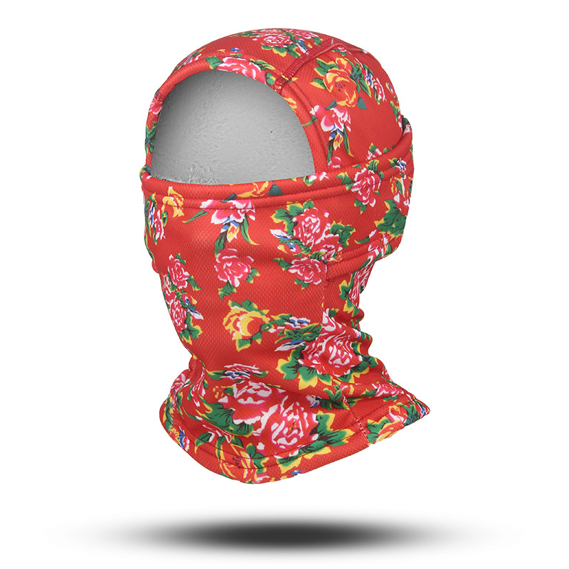 Invierno calentamiento gorra de protector de orejas, máscara de tela de lana de flores del noreste, estilo nacional retro a prueba de frío a prueba de viento para hombres.
