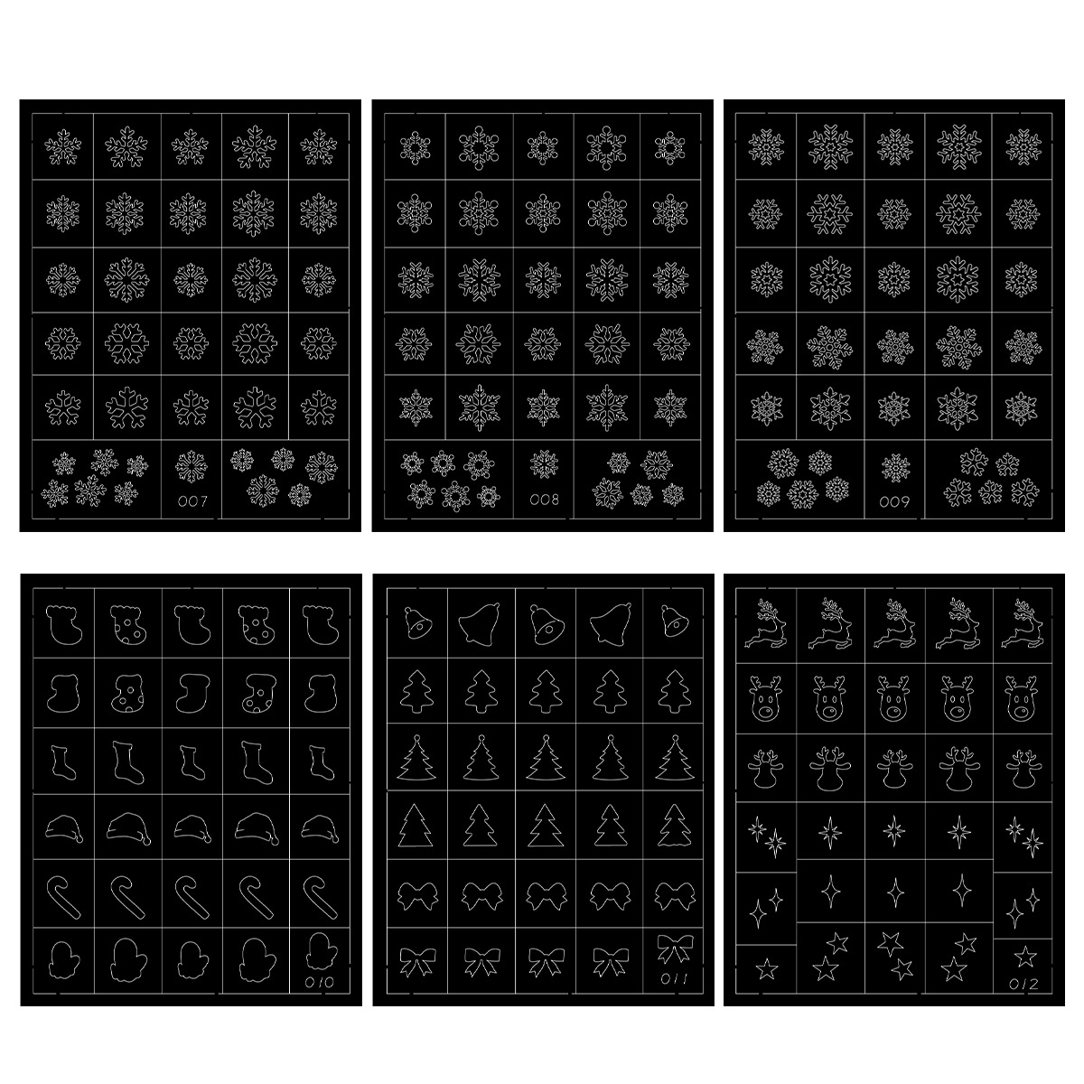 Red de Internet nueva Navidad manicura hueca pegatina de inyección de tinta copo de nieve alce árbol de Navidad pegatina de uñas