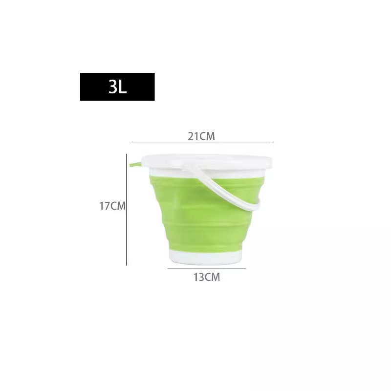 휴대용 접이식 물통-녹색과 흰색-3L-1팩