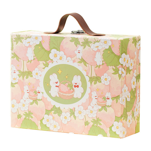 Japanese-style Korean cartoon flip-top carry-on suitcase for babies' first birthday gift set packaging gift box empty box