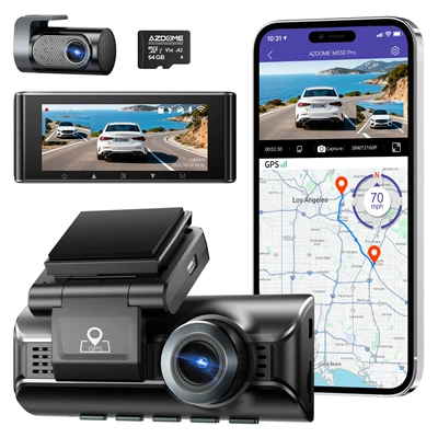 Cross-Border Driving Recorder M550Pro High-Definition 4K+2K Parking Monitoring Adas Warning Bsd Mobile Phone Connection Gps (Driving recorder) - standard-configuration-host-rear-camera-car-charger-manual-dual-recording-4k25k