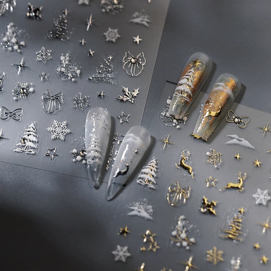 Железный новый процесс стерео 5D наклейка для ногтей рельефная новая рождественская наклейка для ногтей изысканная серия TL-256