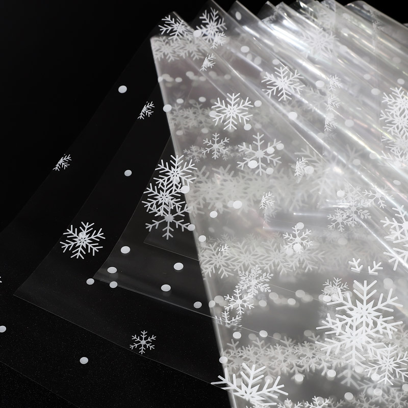 Papel de vidrio de nieve red papel de embalaje de Navidad manzana impermeable papel de regalo transparente Nochebuena lote de papel de envoltura de flores image 1