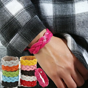 Wholesale fashion ladies woven leather bracelet simple versatile color student bracelet clothing accessories