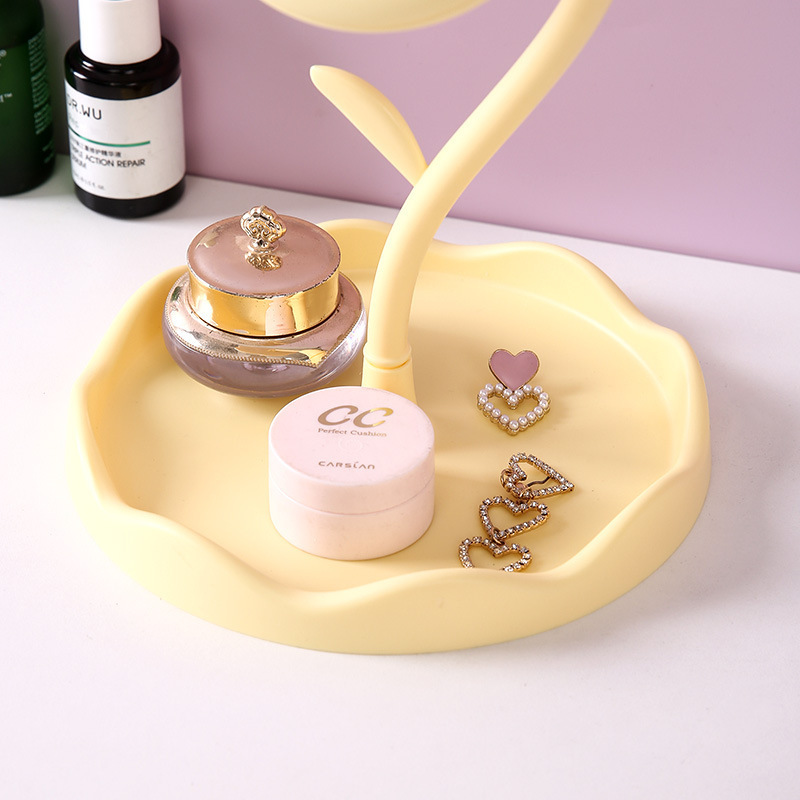 Espejo de maquillaje de escritorio de plástico desmontable giratorio espejo de sol dormitorio espejo de maquillaje HD
