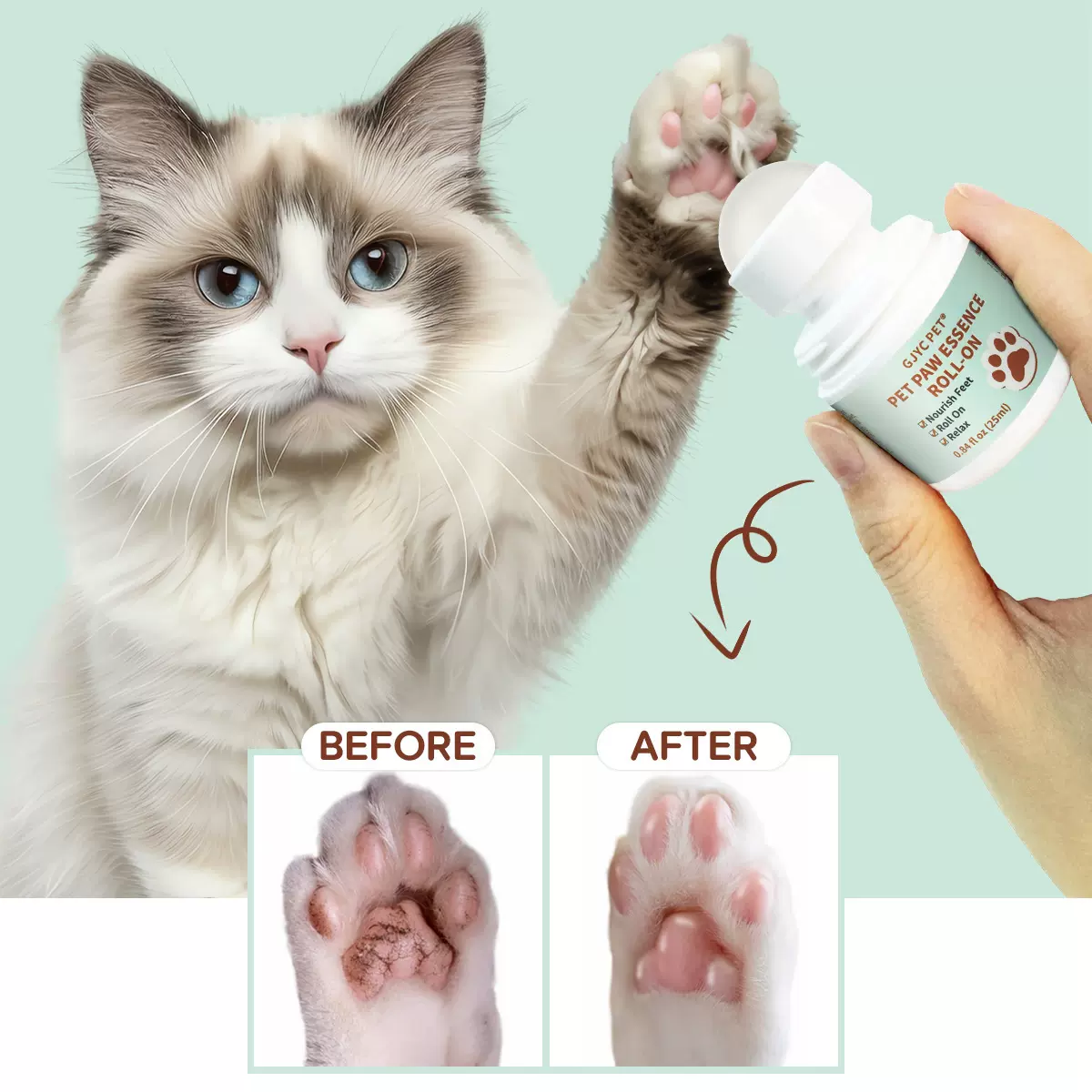 跨境热卖宠物专用护足油猫咪爪子防干裂护爪膏狗狗脚掌肉垫护保湿