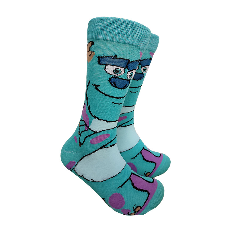 Calcetines de media pantorrilla a la moda con diseño de dibujos animados, creativos y personalizados, de algodón jacquard, de Suri Knitting, suministro transfronterizo.