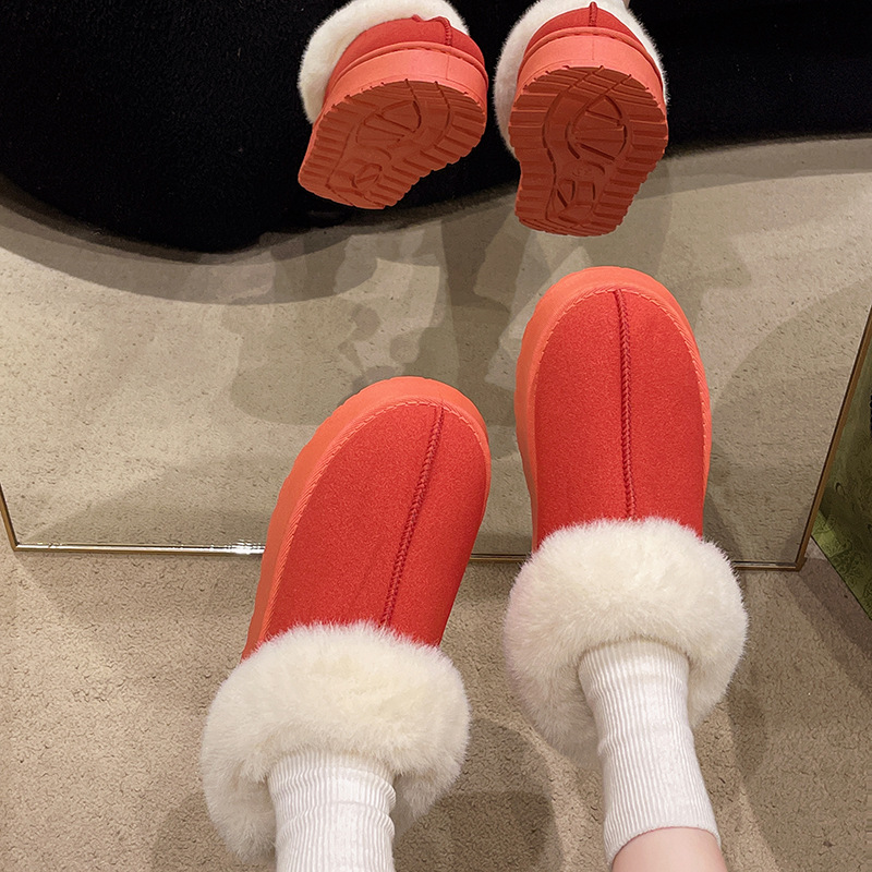 Stivali da neve caldi con suola spessa da donna, pelliccia calda e spessa, scarpe comode e soffici_voghion.com